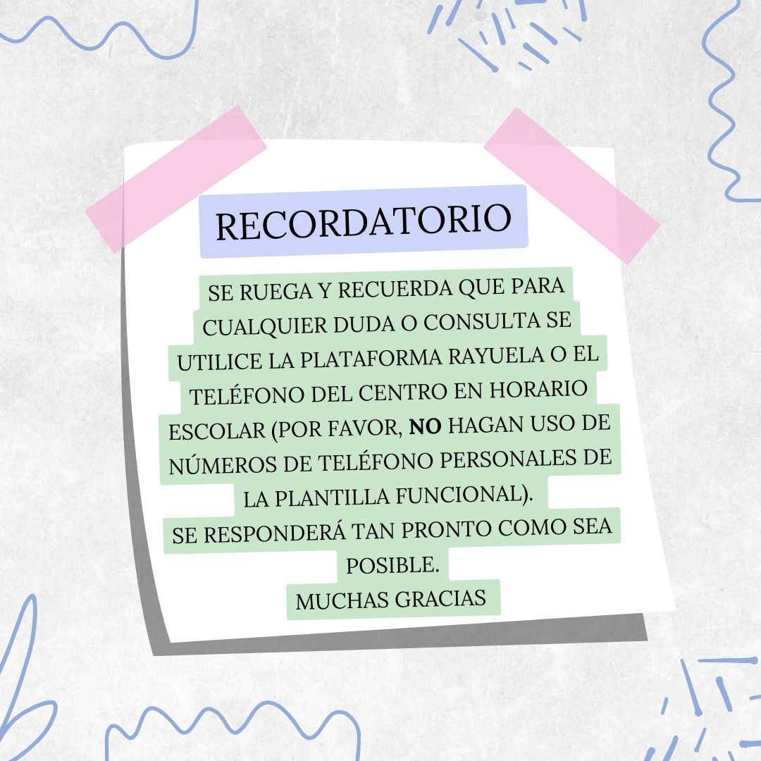 Recordatorio no uso de teléfonos personales de profesores
